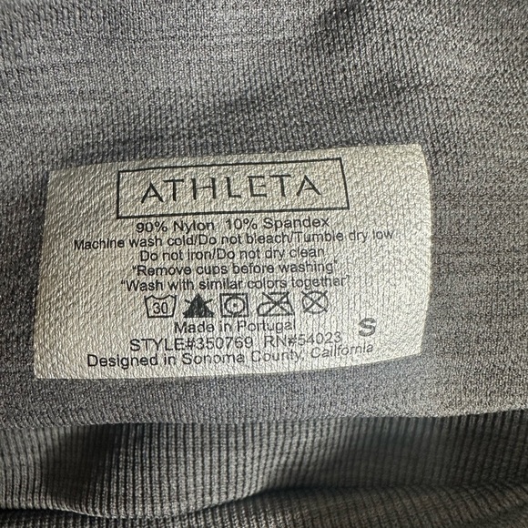 Athleta Tank Top Seamless Layering Cami Gray Built-In Bra Cross-Back SZ S 350769 - Picture 4 of 5